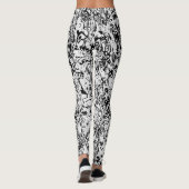 白黒抽象芸術パターン レギンス (裏面)