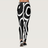 白黒抽象芸術パターン レギンス (裏面)