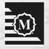 白黒抽象芸術パターン ワインラベル (シングルラベル)