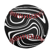 白黒抽象芸術パターン 野球ボール (裏面)