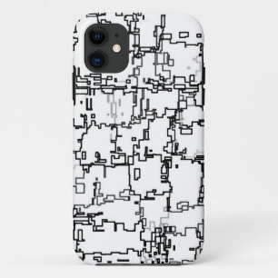 白黒抽象芸術パターン iPhone 11 ケース