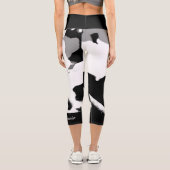 白黒抽象芸術パーソナライズされた名 カプリレギンス (裏面)