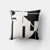 白黒抽象芸術ヒト様スティックフィギュア クッション (裏面)