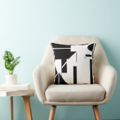 白黒抽象芸術ヒト様スティックフィギュア クッション (椅子)