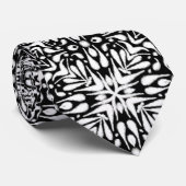 白黒抽象芸術ファジーボトルブラシアート ネクタイ (ロール)