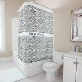 白黒抽象芸術ファミリシャワーカーテン シャワーカーテン (インサイチュ)