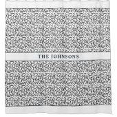 白黒抽象芸術ファミリシャワーカーテン シャワーカーテン (正面)