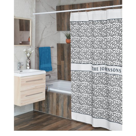 白黒抽象芸術ファミリシャワーカーテン シャワーカーテン