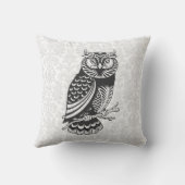 白黒抽象芸術フクロウ クッション (裏面)