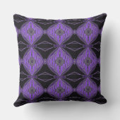 白黒抽象芸術フローラダイヤモンドPIllow クッション (裏面)