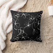 白黒抽象芸術フローラ装飾用クッション クッション (ブランケット)