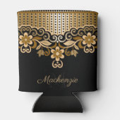 白黒抽象芸術フローラ 缶クーラー (裏面)