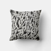 白黒抽象芸術ブラシストロークの芸術 クッション (裏面)