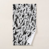 白黒抽象芸術ブラシストロークの芸術 バスタオルセット (ハンドタオル)