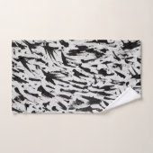 白黒抽象芸術ブラシストロークの芸術 バスタオルセット (ハンドタオル)