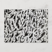 白黒抽象芸術ブラシストロークの芸術 ポストカード (正面)