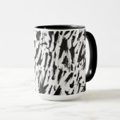 白黒抽象芸術ブラシストロークの芸術 マグカップ (正面右)