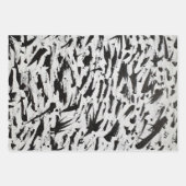白黒抽象芸術ブラシストロークの芸術 ラッピングペーパーシート (正面2)