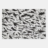 白黒抽象芸術ブラシストロークの芸術 ラッピングペーパーシート (正面)