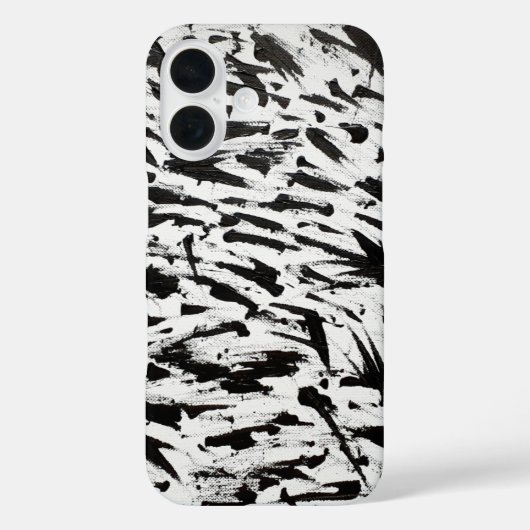 白黒抽象芸術ブラシストロークの芸術 Case-Mate iPhoneケース (裏面)