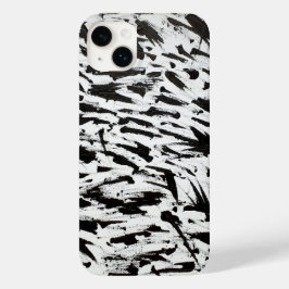 白黒抽象芸術ブラシストロークの芸術 iPhone 16ケース