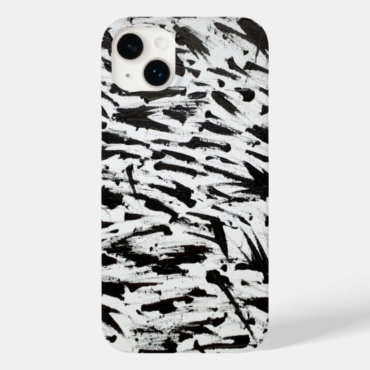 白黒抽象芸術ブラシストロークの芸術 Case-Mate iPhoneケース (裏面)