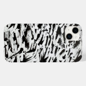 白黒抽象芸術ブラシストロークの芸術 Case-Mate iPhoneケース (裏面 (横))