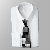 白黒抽象芸術プレイド ネクタイ (タイ)