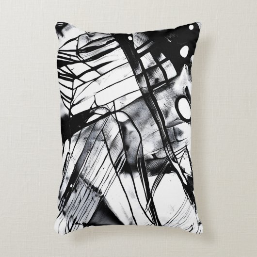 白黒抽象芸術ホームスロー アクセントクッション (正面(垂直))