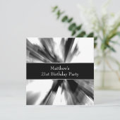 白黒抽象芸術マン21歳の誕生日 招待状 (スタンド正面)
