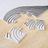 白黒抽象芸術モダンの考え女性 ジグソーパズル (側面)