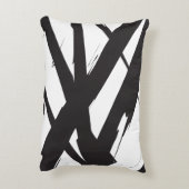 白黒抽象芸術モダンアートライン装飾 アクセントクッション (裏面(縦))