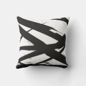 白黒抽象芸術モダンアートライン装飾 クッション (裏面)