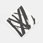 白黒抽象芸術モダンアートライン装飾 スタンダードランチョンナプキン (角)