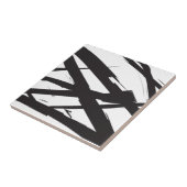 白黒抽象芸術モダンアートライン装飾 タイル (側面)