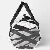 白黒抽象芸術モダンアートライン装飾 ダッフルバッグ (右)