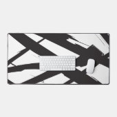 白黒抽象芸術モダンアートライン装飾 デスクマット (キーボード&マウス)