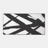 白黒抽象芸術モダンアートライン装飾 デスクマット (正面)