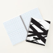 白黒抽象芸術モダンアートライン装飾 ノートブック (内部)
