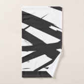 白黒抽象芸術モダンアートライン装飾 バスタオルセット (ハンドタオル)
