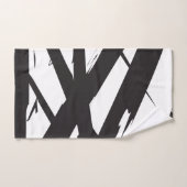 白黒抽象芸術モダンアートライン装飾 バスタオルセット (ハンドタオル)