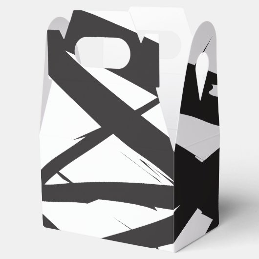 白黒抽象芸術モダンアートライン装飾 フェイバーボックス (オープン)