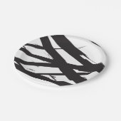 白黒抽象芸術モダンアートライン装飾 ペーパープレート (アングル)