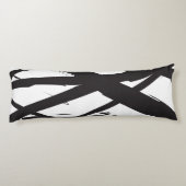 白黒抽象芸術モダンアートライン装飾 ボディピロー (裏面)