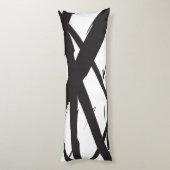 白黒抽象芸術モダンアートライン装飾 ボディピロー (裏面 (縦))