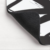 白黒抽象芸術モダンアートライン装飾 マウスパッド (コーナー)