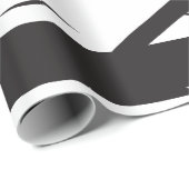 白黒抽象芸術モダンアートライン装飾 ラッピングペーパー (ロールコーナー)