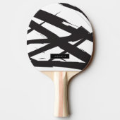 白黒抽象芸術モダンアートライン装飾 卓球ラケット (裏面)