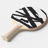 白黒抽象芸術モダンアートライン装飾 卓球ラケット (正面アングル)