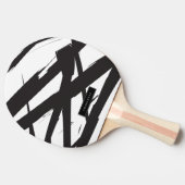 白黒抽象芸術モダンアートライン装飾 卓球ラケット (横)
